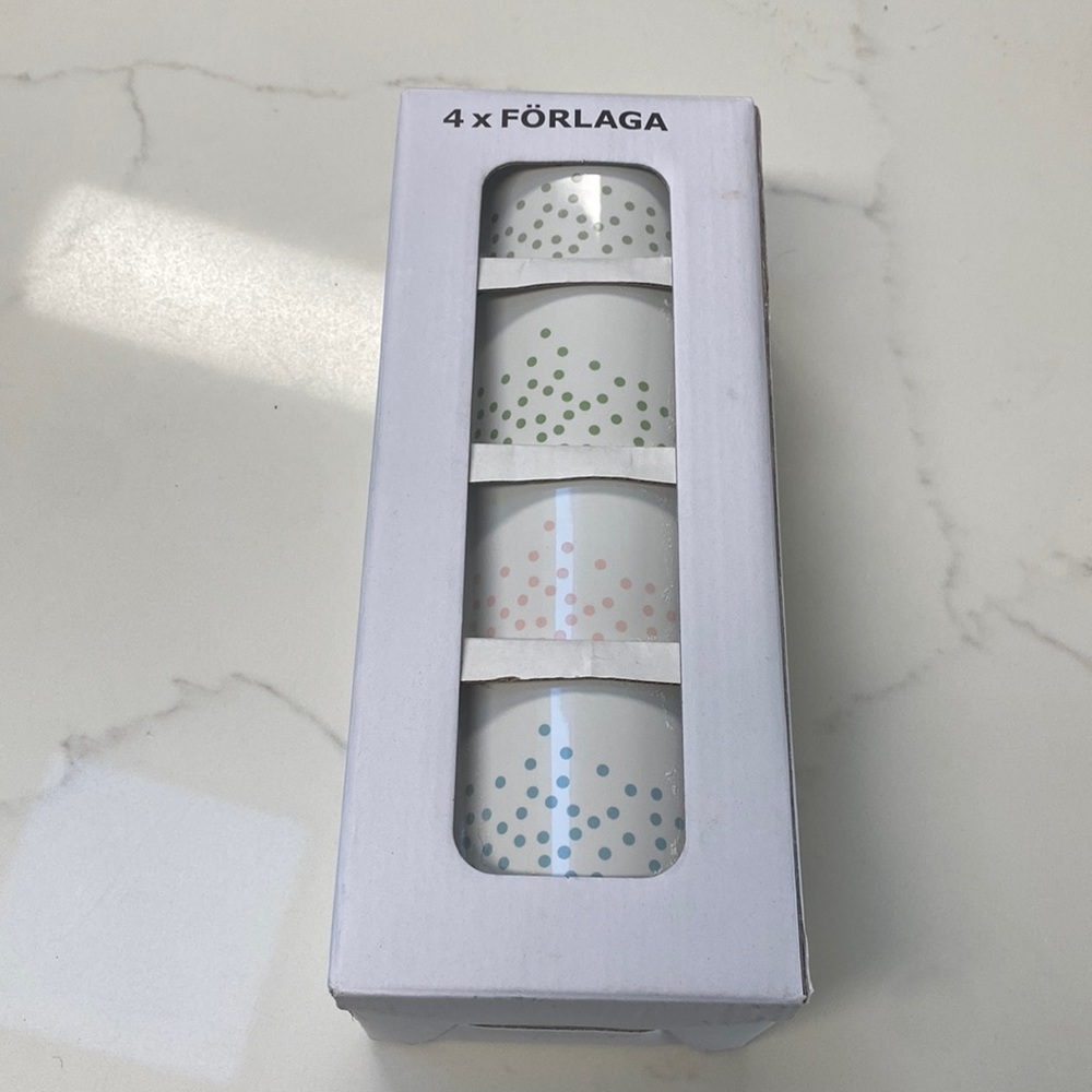 SET of 4 - Ikea Forlaga Maria Vinka Mugs Porcelain 4" - NEW